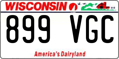 WI license plate 899VGC