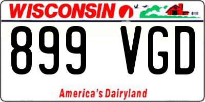 WI license plate 899VGD