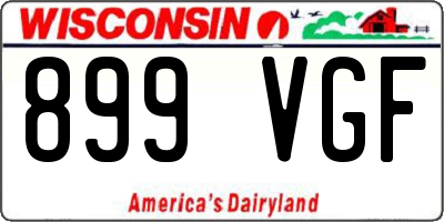 WI license plate 899VGF