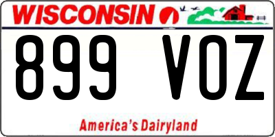 WI license plate 899VOZ