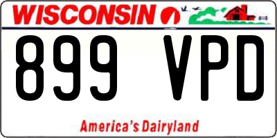 WI license plate 899VPD