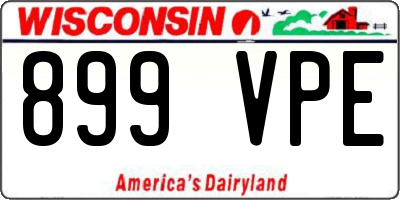 WI license plate 899VPE