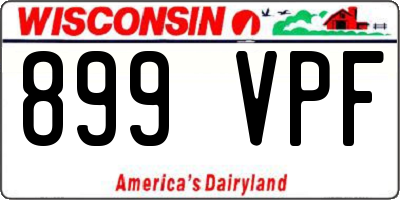 WI license plate 899VPF