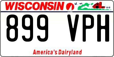 WI license plate 899VPH