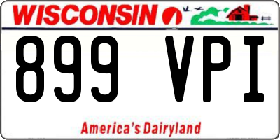 WI license plate 899VPI
