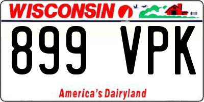 WI license plate 899VPK