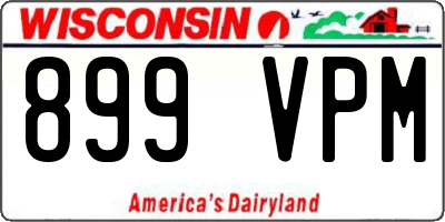 WI license plate 899VPM