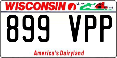 WI license plate 899VPP