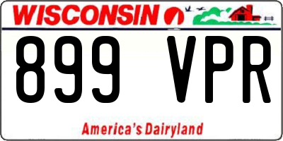 WI license plate 899VPR