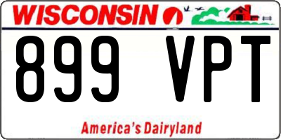 WI license plate 899VPT