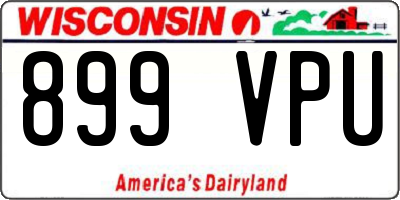 WI license plate 899VPU