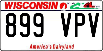 WI license plate 899VPV