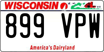 WI license plate 899VPW