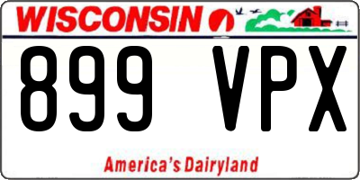 WI license plate 899VPX