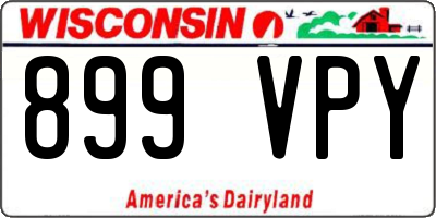WI license plate 899VPY