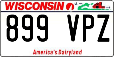 WI license plate 899VPZ