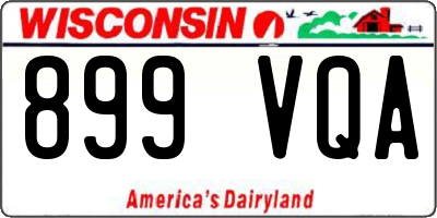 WI license plate 899VQA