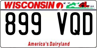 WI license plate 899VQD