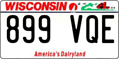 WI license plate 899VQE