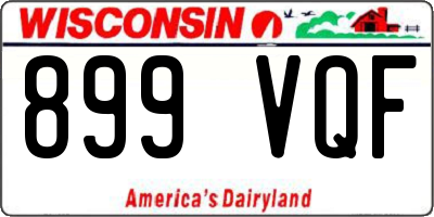 WI license plate 899VQF