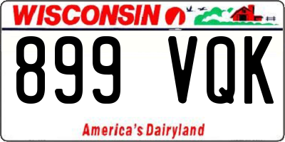 WI license plate 899VQK
