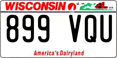 WI license plate 899VQU