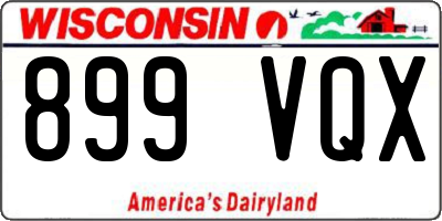 WI license plate 899VQX