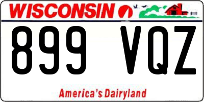 WI license plate 899VQZ