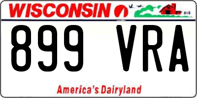 WI license plate 899VRA