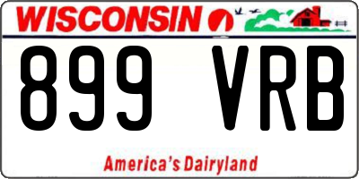 WI license plate 899VRB