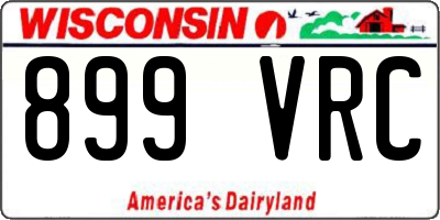 WI license plate 899VRC