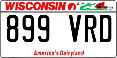 WI license plate 899VRD