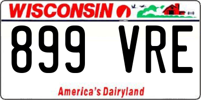 WI license plate 899VRE