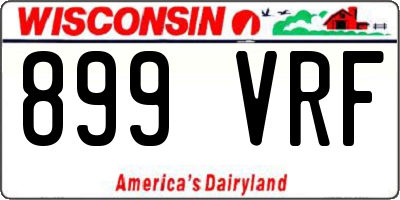 WI license plate 899VRF