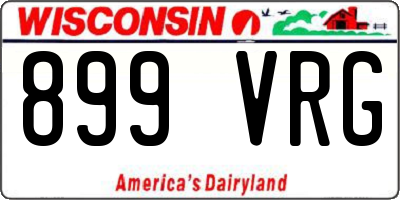 WI license plate 899VRG