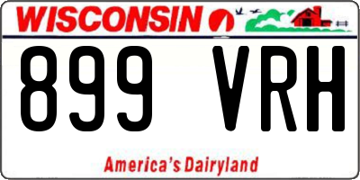 WI license plate 899VRH