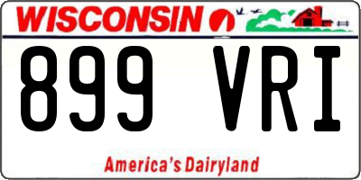WI license plate 899VRI