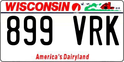 WI license plate 899VRK