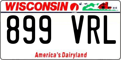 WI license plate 899VRL
