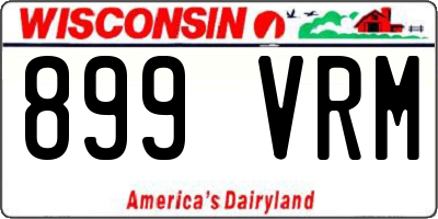 WI license plate 899VRM
