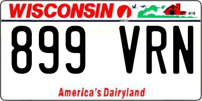 WI license plate 899VRN