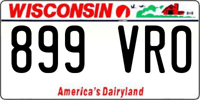 WI license plate 899VRO