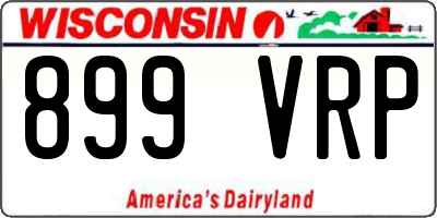 WI license plate 899VRP