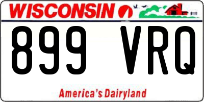 WI license plate 899VRQ