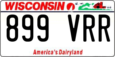 WI license plate 899VRR