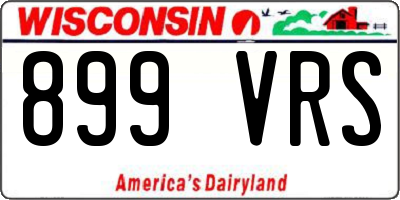 WI license plate 899VRS