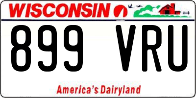 WI license plate 899VRU