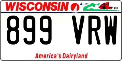 WI license plate 899VRW