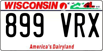 WI license plate 899VRX