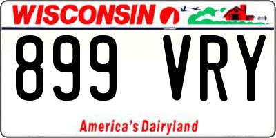 WI license plate 899VRY